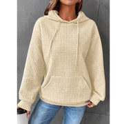 Fashion Waffle Hoodie Sweater Women's Sports Sweatshirt