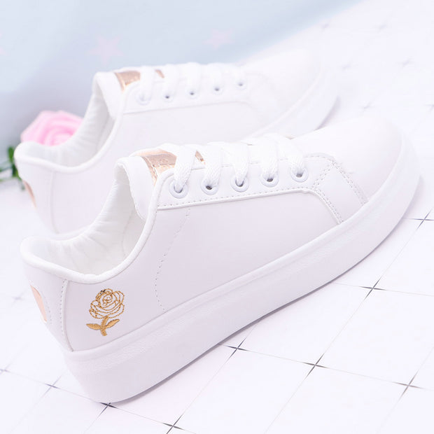 White Women Rose Shoes