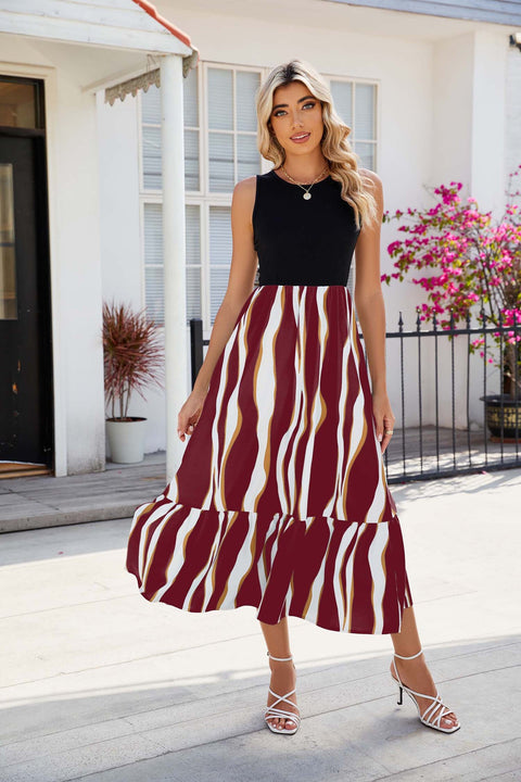 Summer Fashion Striped Print Dresses Womens Clothing