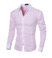 Mens Casual Long Sleeve Slim Fit Shirts