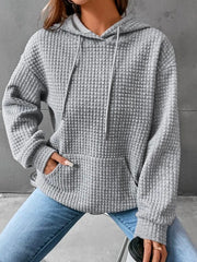 Fashion Waffle Hoodie Sweater Women's Sports Sweatshirt