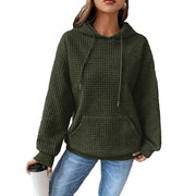 Fashion Waffle Hoodie Sweater Women's Sports Sweatshirt