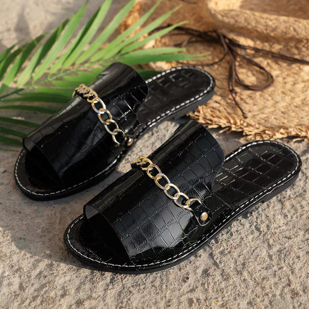 Flat Slides Shoes Women Casual Vacation Beach Slippers