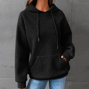 Fashion Waffle Hoodie Sweater Women's Sports Sweatshirt